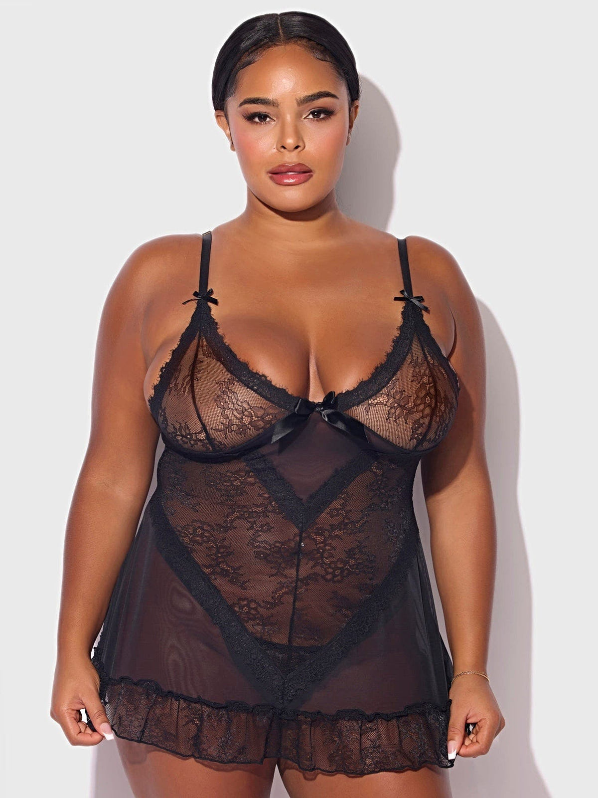 KIKI LACE BABYDOL & G-STRING SET -