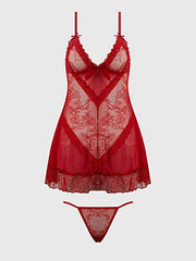 KIKI LACE BABYDOL & G-STRING SET -