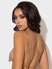 RHINESTONE SWIRL KNOT BRALETTE -