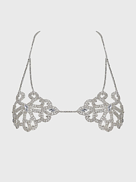 RHINESTONE SWIRL KNOT BRALETTE -