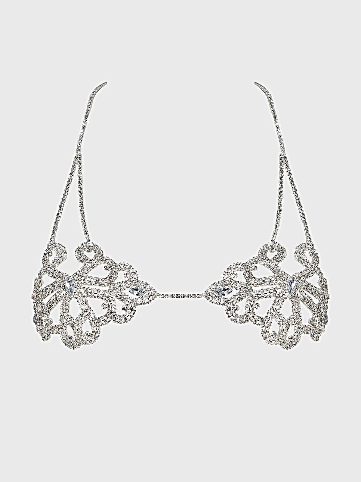 RHINESTONE SWIRL KNOT BRALETTE -