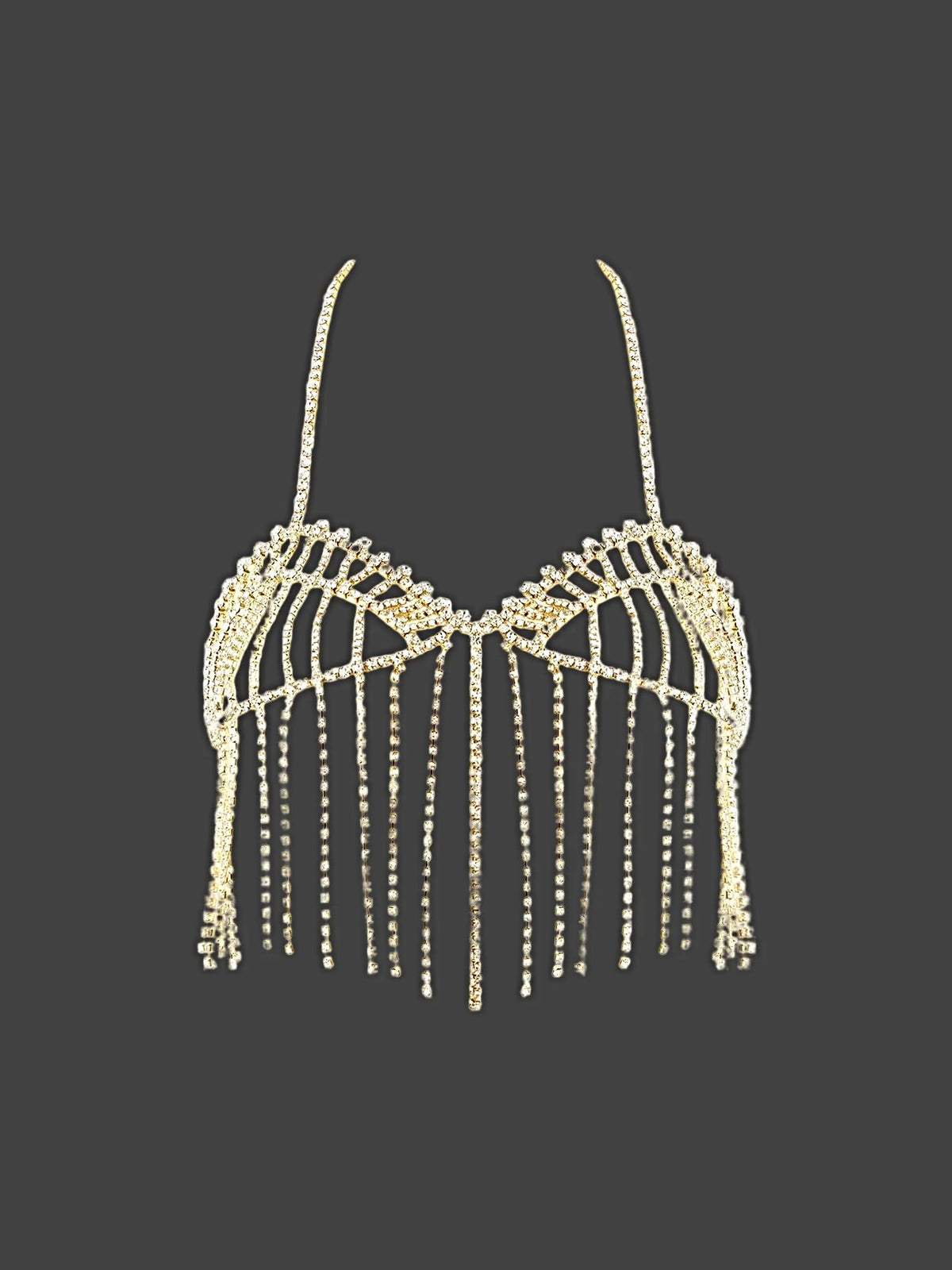RHINESTONE FRINGE CROPPED CAMI TOP -