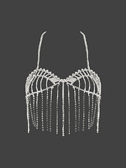 RHINESTONE FRINGE CROPPED CAMI TOP -