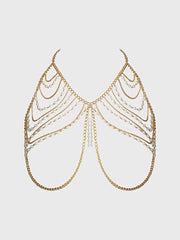 PEARL & CHAIN DRAPED BRALETTE -