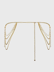PEARL & CHAIN DRAPED GARTER -