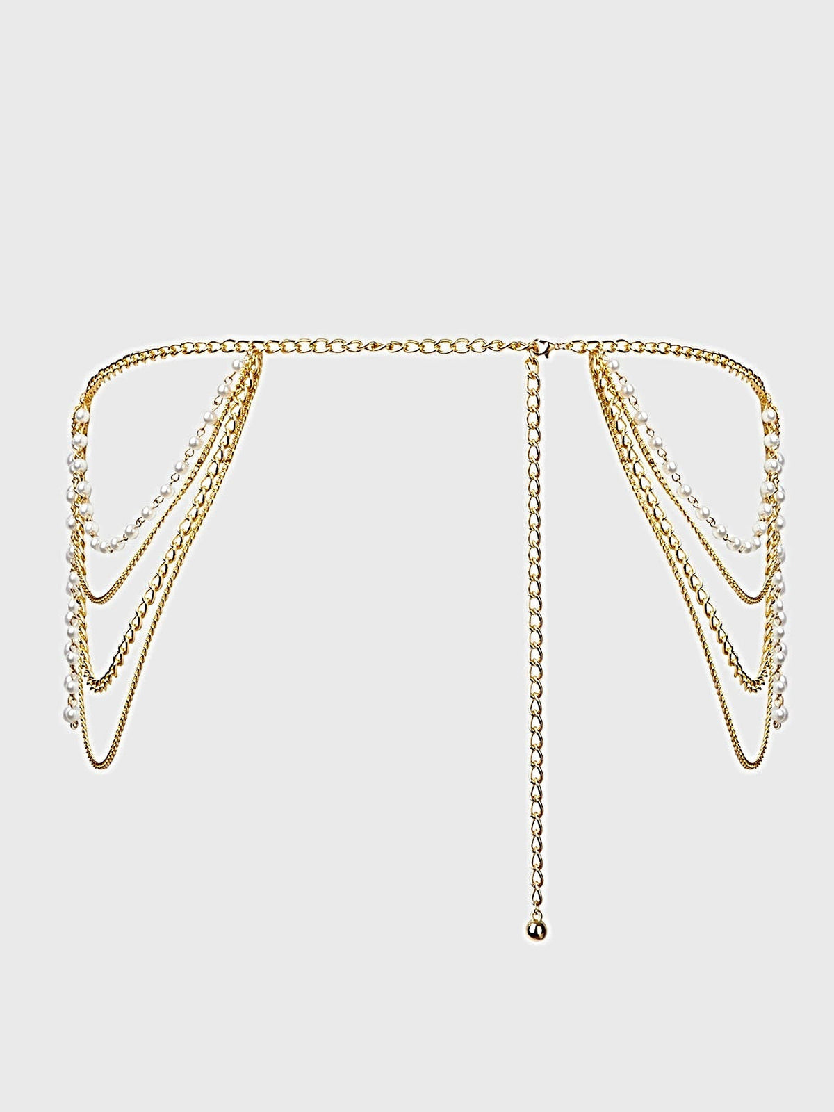 PEARL & CHAIN DRAPED GARTER -