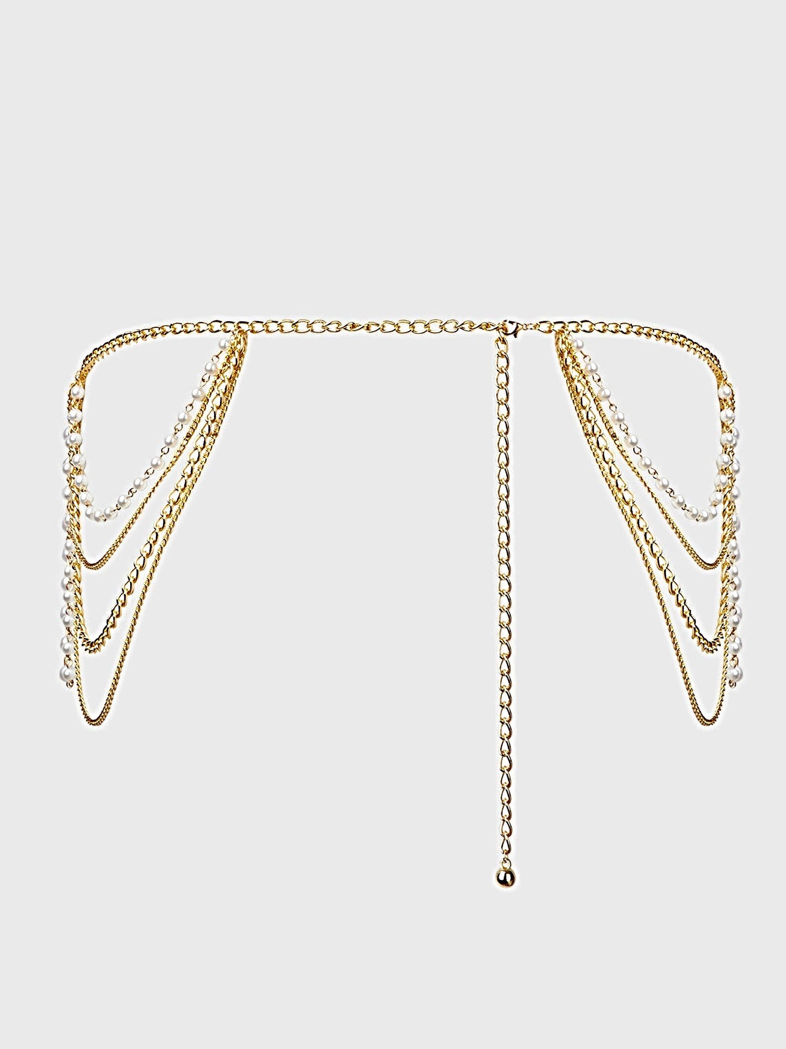 PEARL & CHAIN DRAPED GARTER -