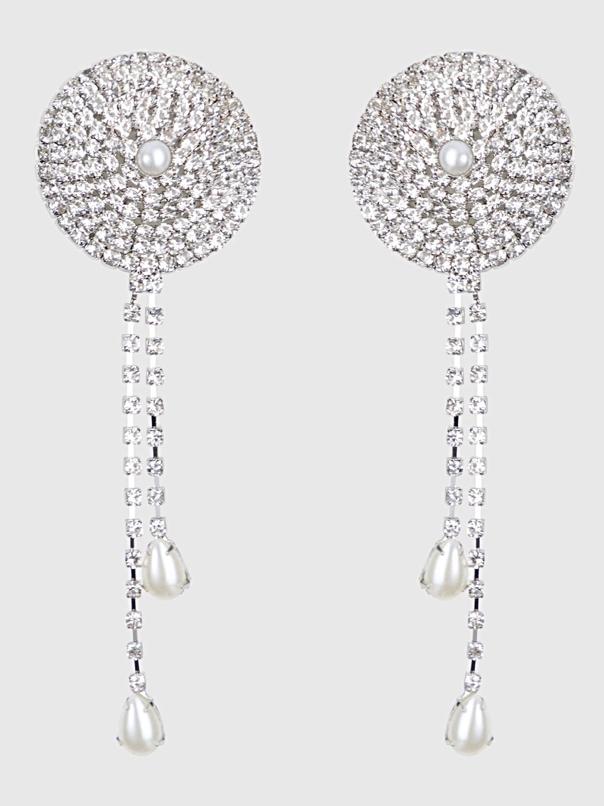 RHINESTONE &amp; PEARL DANGLE PASTIES -