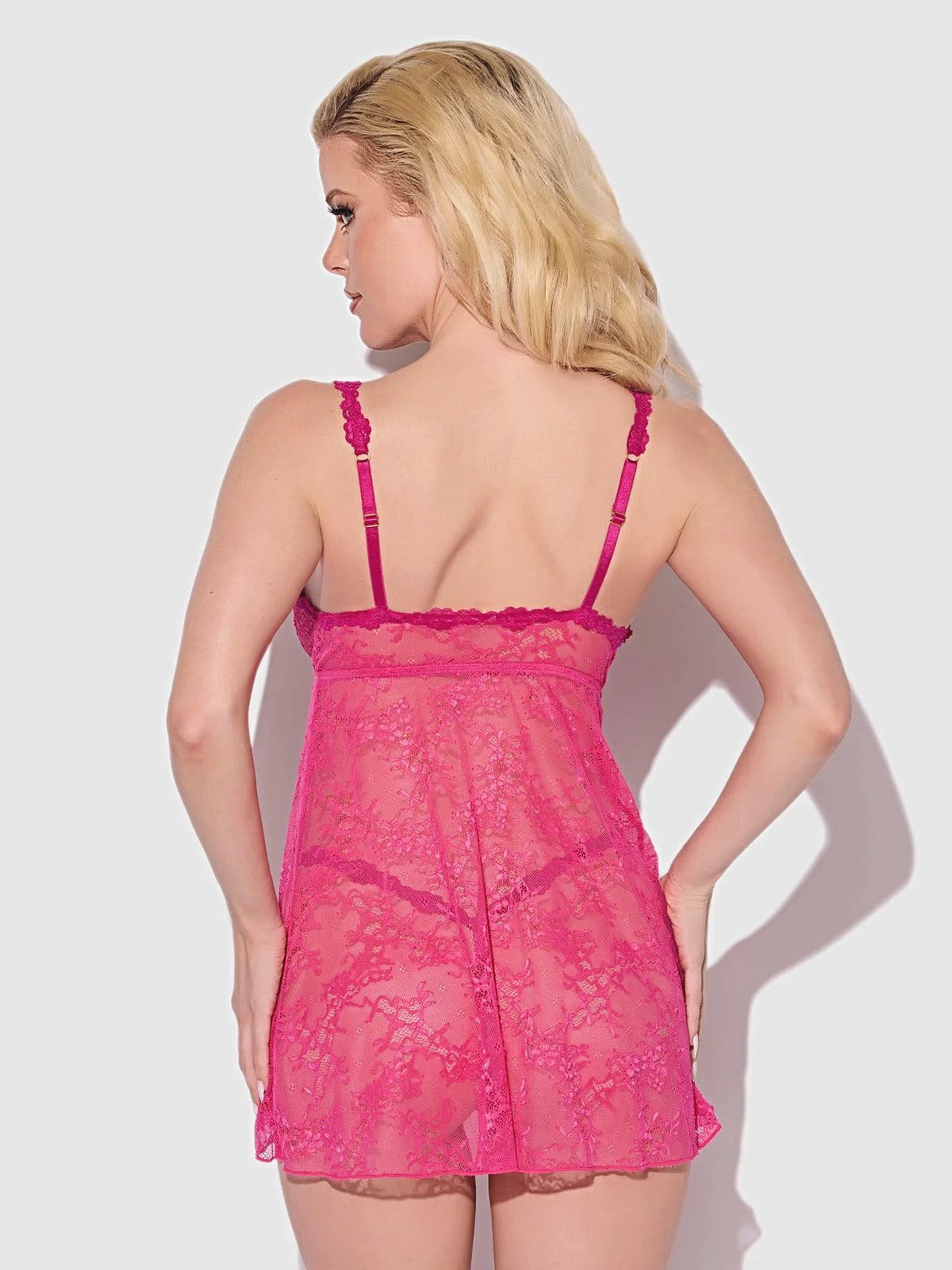 YVONE LACE OPENABLE CUP BABYDOLL & G-STRING SET -