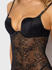 YVONE LACE PLUNGE PUSH UP GOWN -