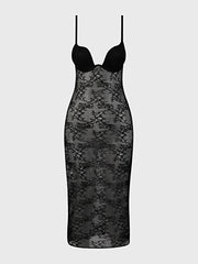 YVONE LACE PLUNGE PUSH UP GOWN -