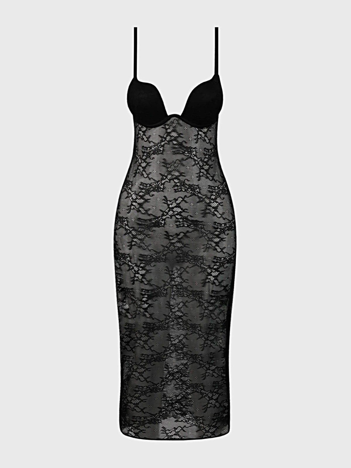 YVONE LACE PLUNGE PUSH UP GOWN -
