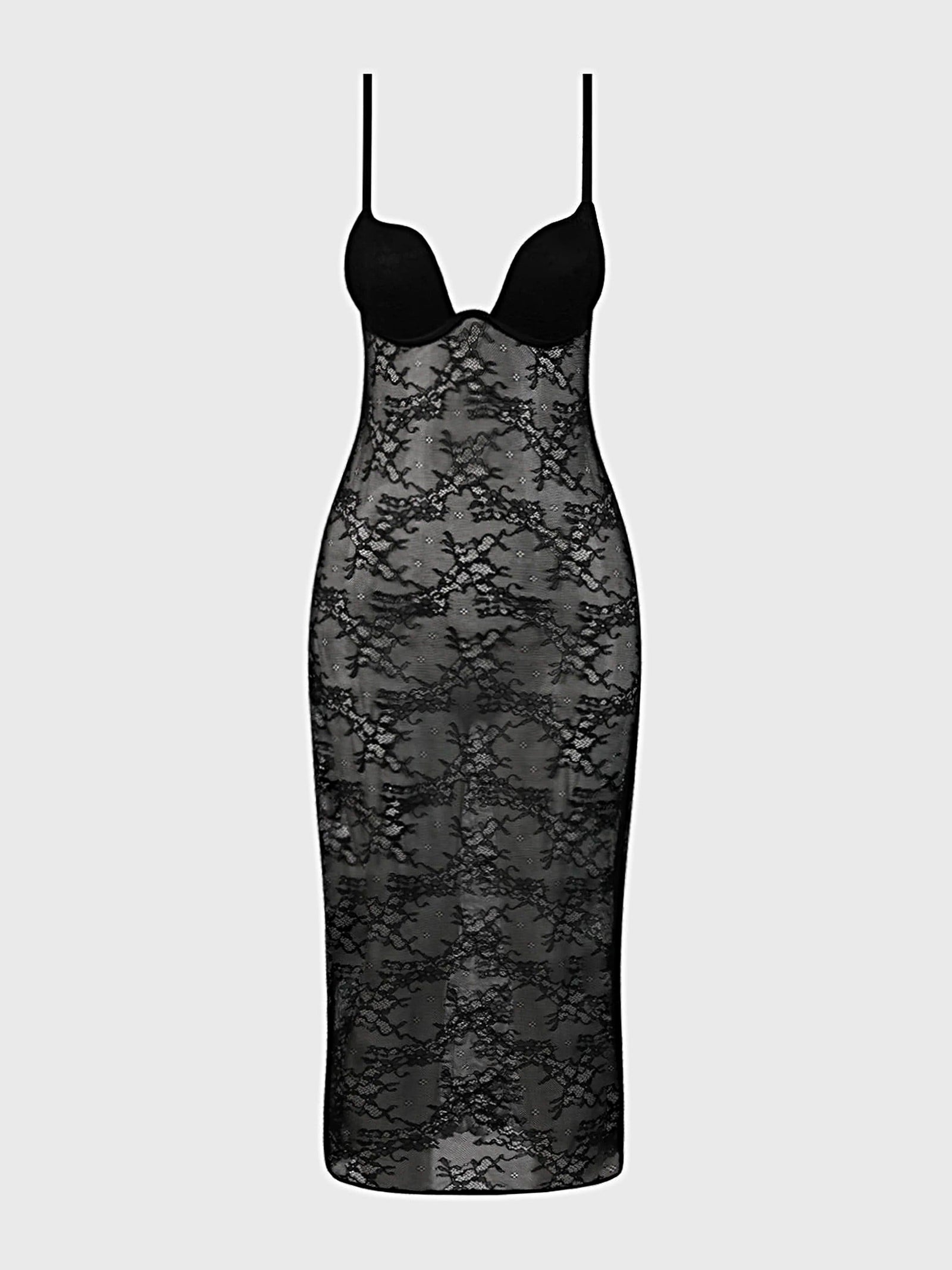 YVONE LACE PLUNGE PUSH UP GOWN -