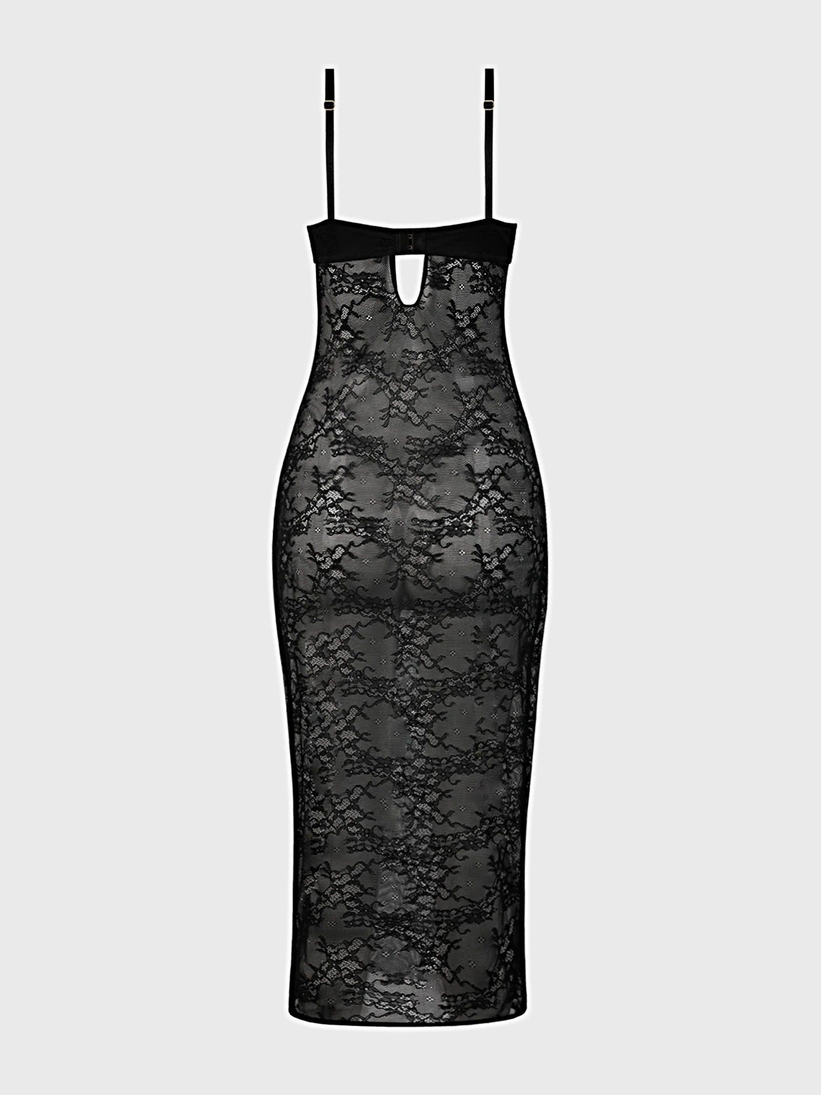 YVONE LACE PLUNGE PUSH UP GOWN -