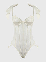 ROSALIE EMBROIDERED LACE TEDDY -