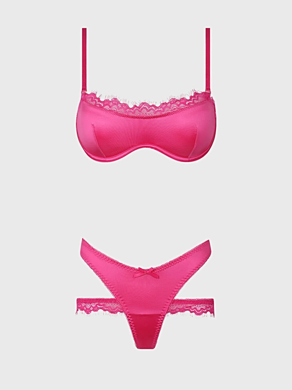 ISSADORA OILSLICK & LACE PUSH UP BRA & STRAPPY BACK TANGA -