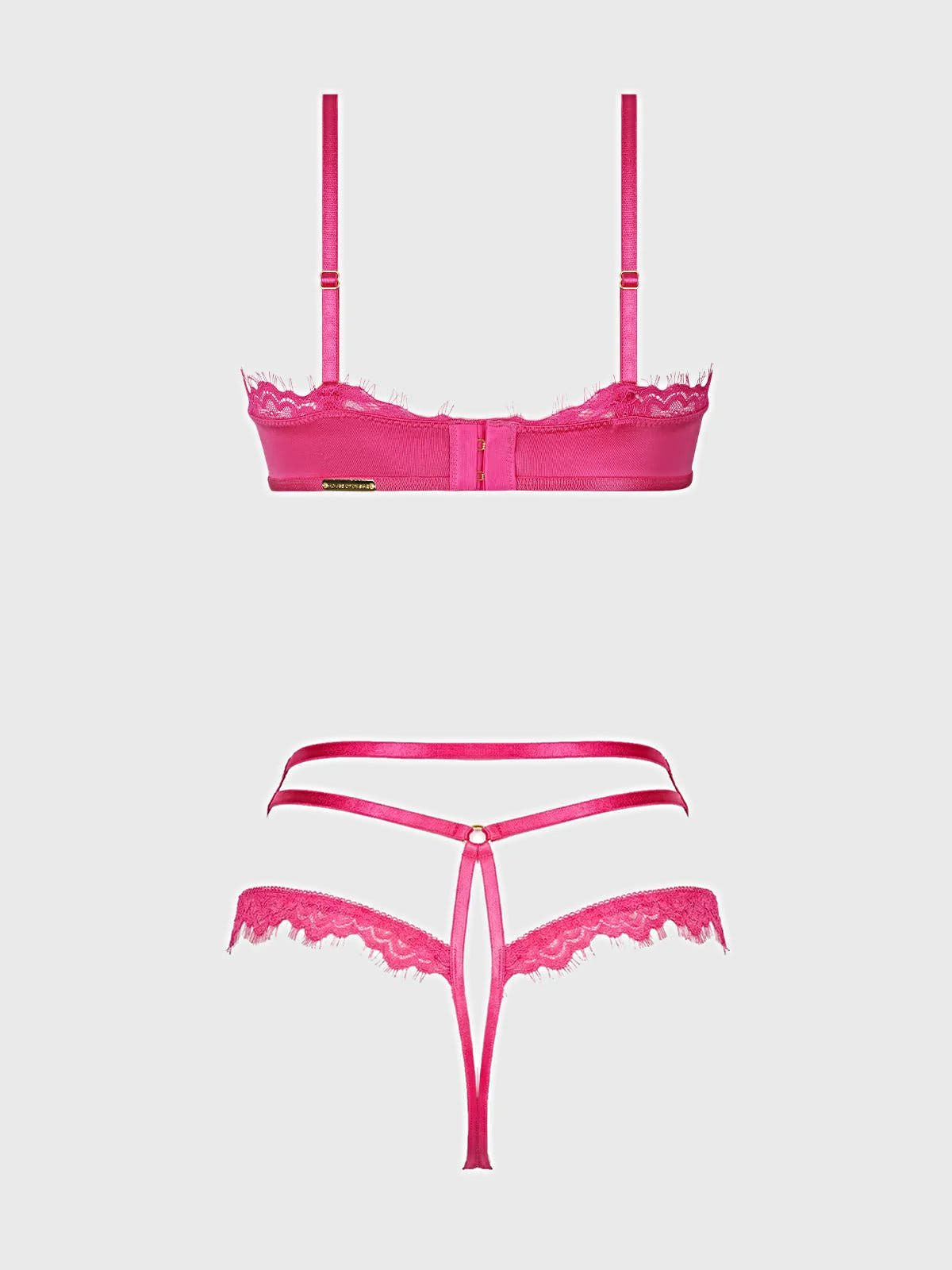 ISSADORA OILSLICK & LACE PUSH UP BRA & STRAPPY BACK TANGA -