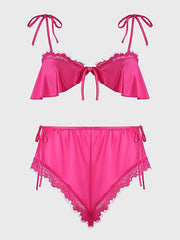 ISSADORA OILSLICK & LACE DROP OFF FLOUNCE TOP & PANTY -