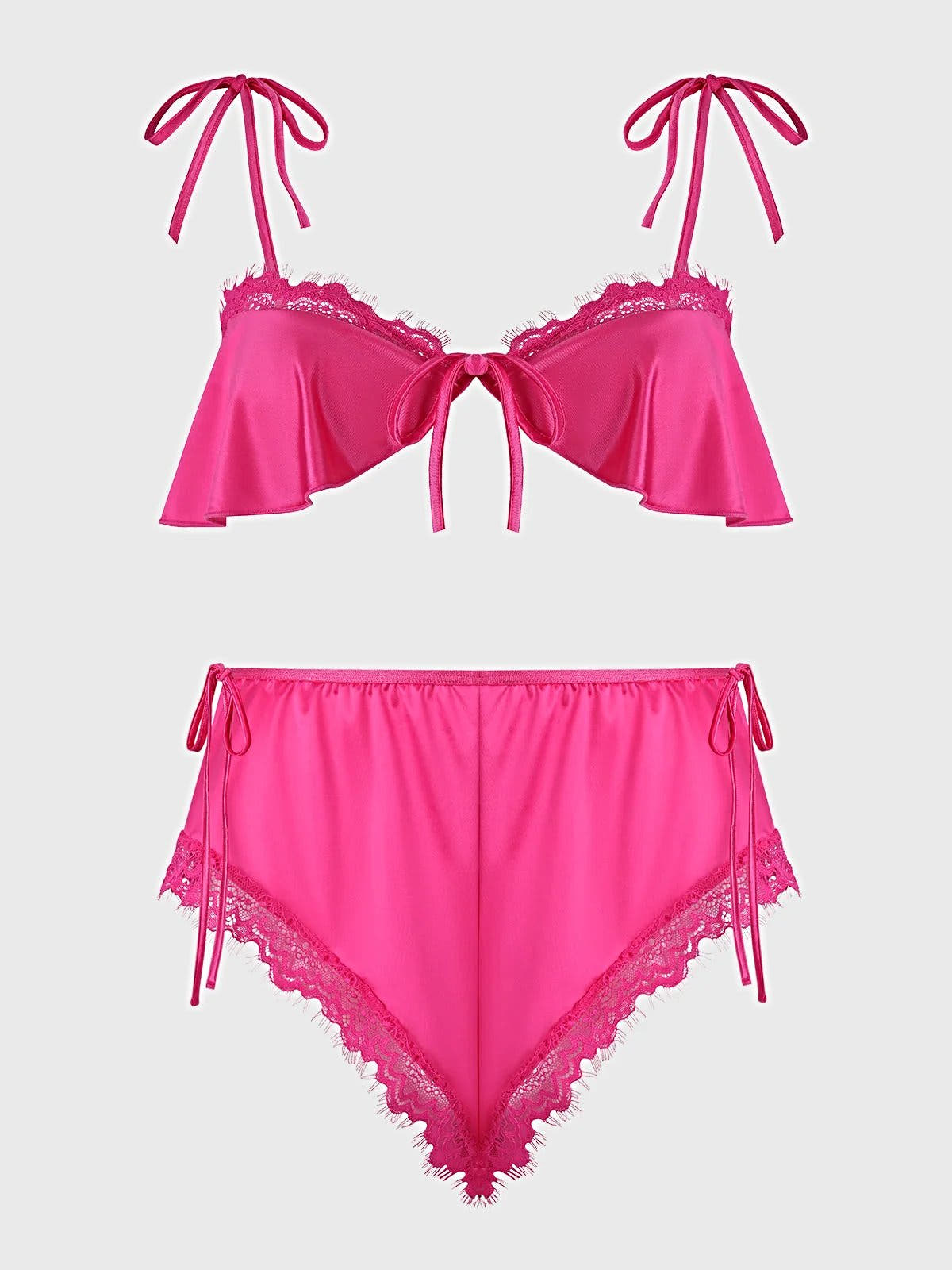 ISSADORA OILSLICK & LACE DROP OFF FLOUNCE TOP & PANTY -