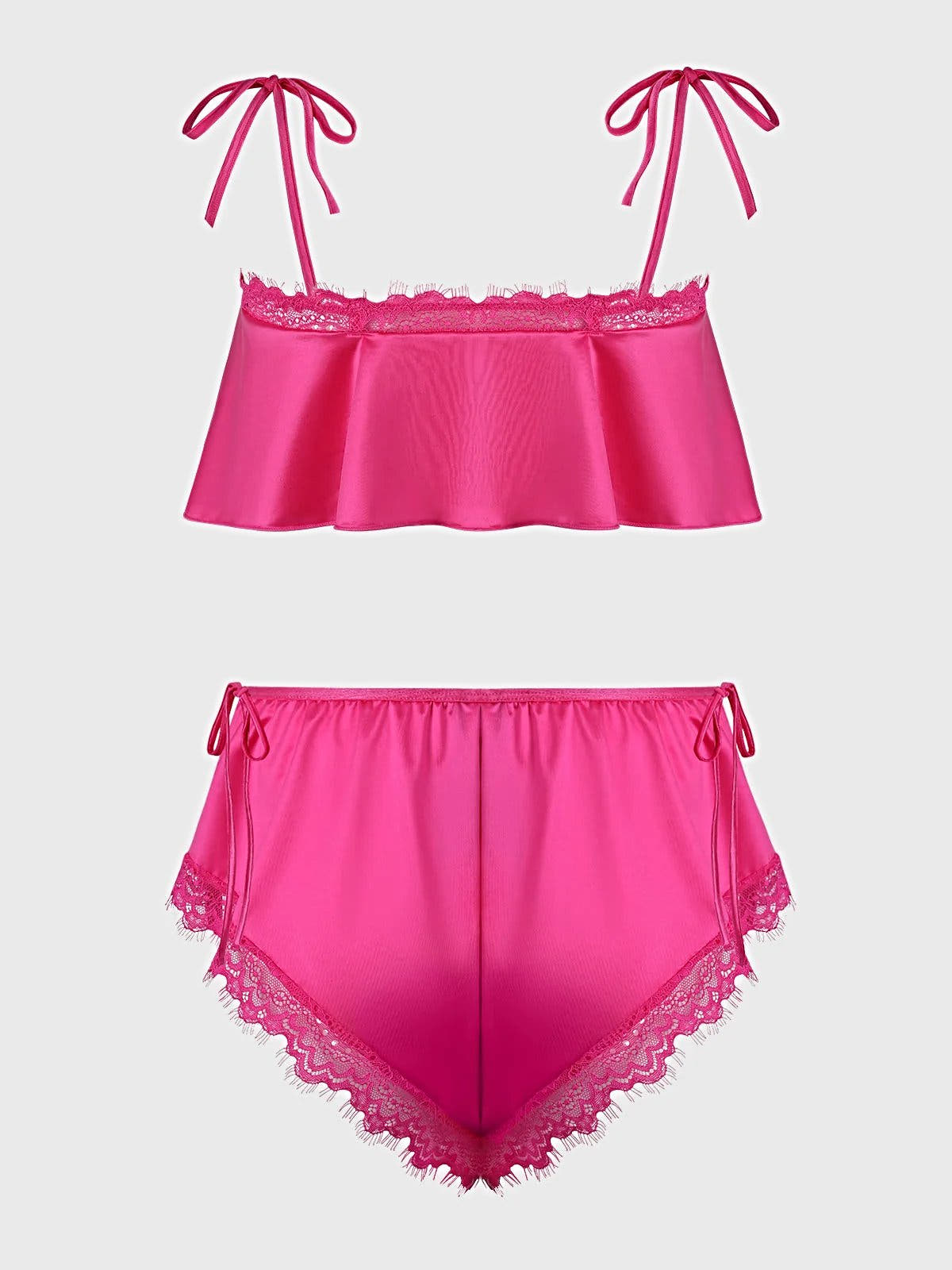ISSADORA OILSLICK & LACE DROP OFF FLOUNCE TOP & PANTY -