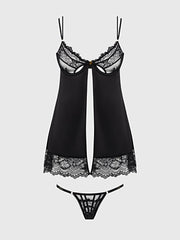 ISSADORA LACE OPENABLE CUP BABYDOLL & G-STRING SET -