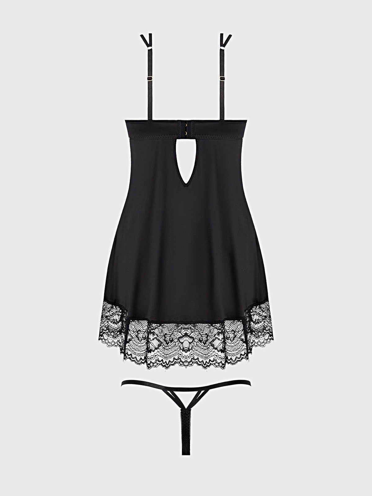 ISSADORA LACE OPENABLE CUP BABYDOLL & G-STRING SET -