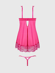 ISSADORA LACE OPENABLE CUP BABYDOLL & G-STRING SET -