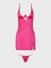 ISSADORA OILSLICK & LACE UNDERWIRE CHEMISE SET -