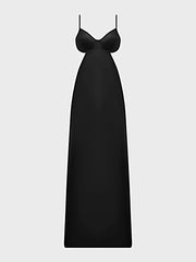 BRIGETA SATIN MONO WIRE LONG GOWN -