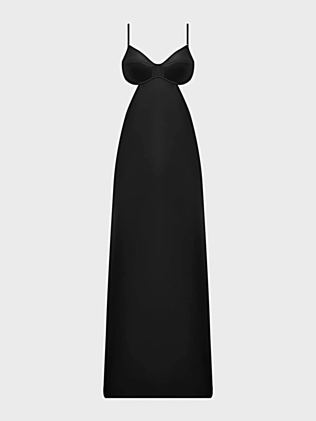BRIGETA SATIN MONO WIRE LONG GOWN -