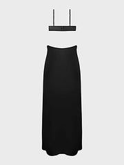 BRIGETA SATIN MONO WIRE LONG GOWN -