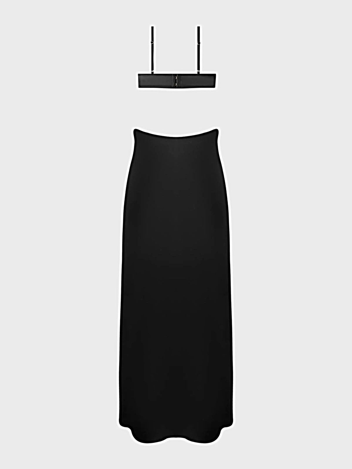 BRIGETA SATIN MONO WIRE LONG GOWN -
