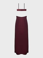 BRIGETA SATIN MONO WIRE LONG GOWN -