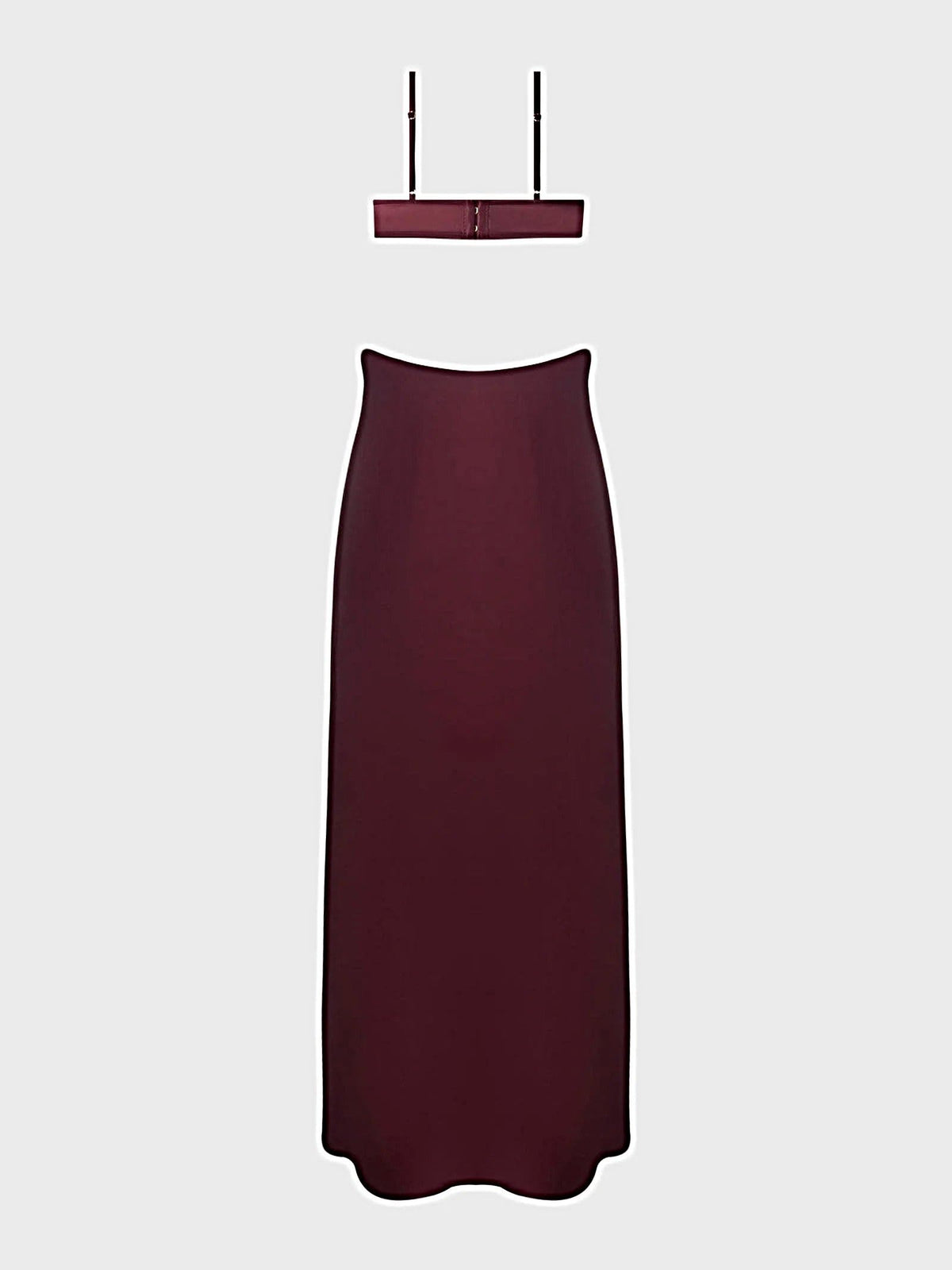 BRIGETA SATIN MONO WIRE LONG GOWN -
