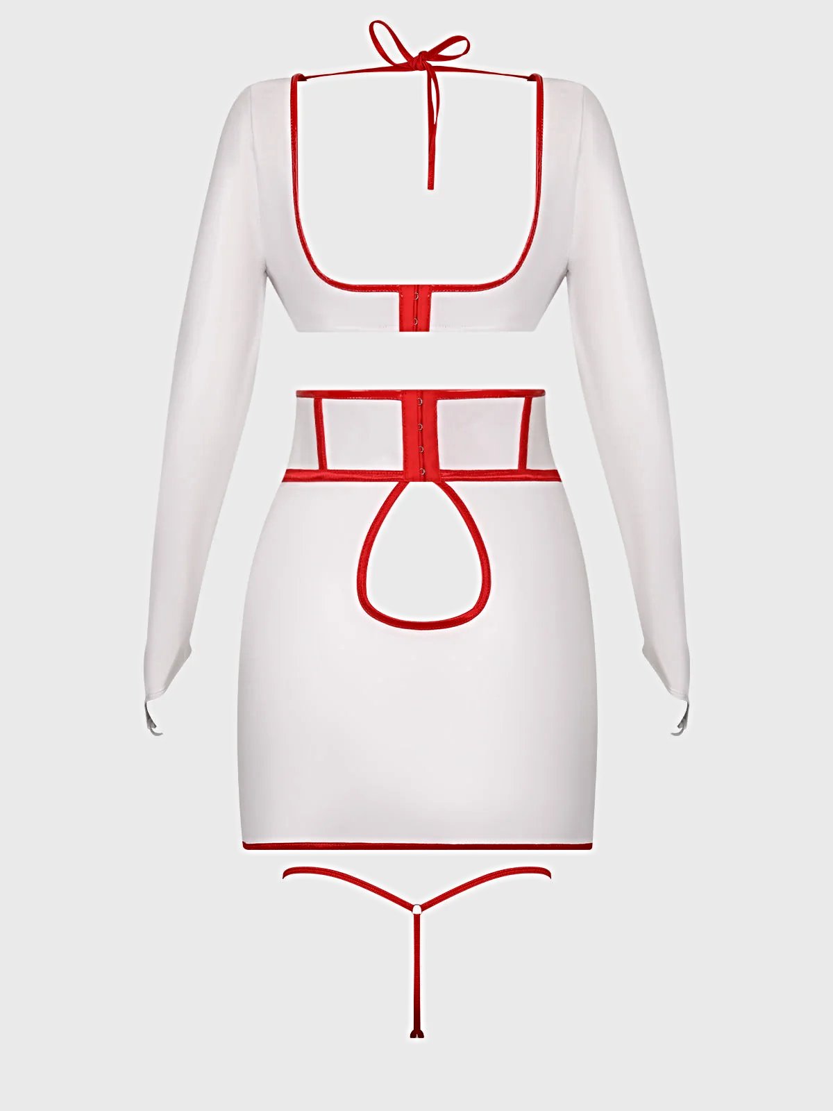 FIRST AID BRA TOP & OPEN BACK SKIRT SET -