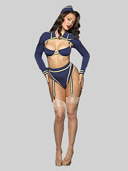 FLYING HIGH PILOT BRA TOP, HIWAIST PANTY & HAT SET -