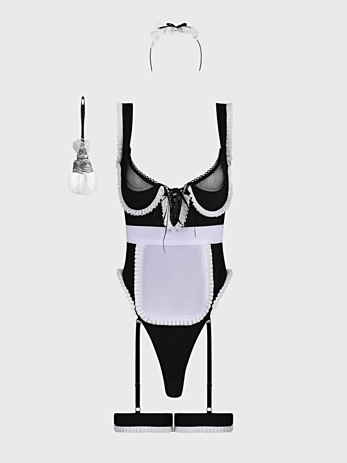 MAID TEDDY, APRON, HEADPIECE & DUSTER -