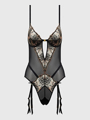 DELILAH EMBROIDERED OPEN BACK TEDDY -