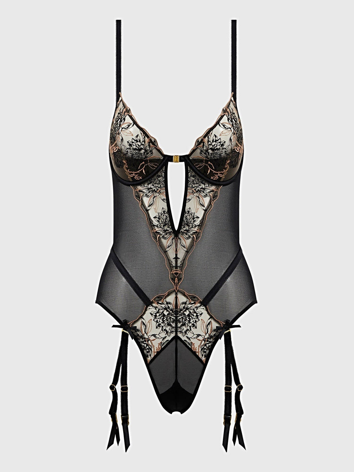 DELILAH EMBROIDERED OPEN BACK TEDDY -