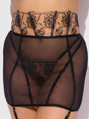 DELILAH EMBROIDERED OPEN BACK HALF SKIRT -