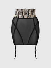 DELILAH EMBROIDERED OPEN BACK HALF SKIRT -