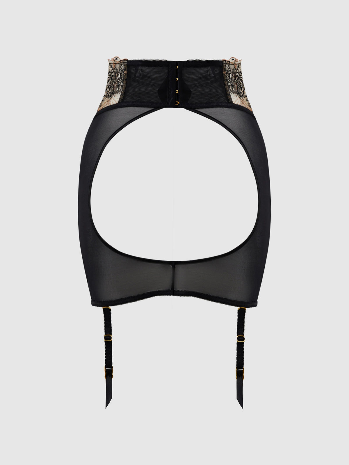 DELILAH EMBROIDERED OPEN BACK HALF SKIRT -