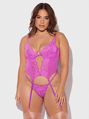 REANNA LACE & CHAIN BUSTIER & G-STRING SET -