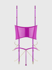REANNA LACE & CHAIN BUSTIER & G-STRING SET -
