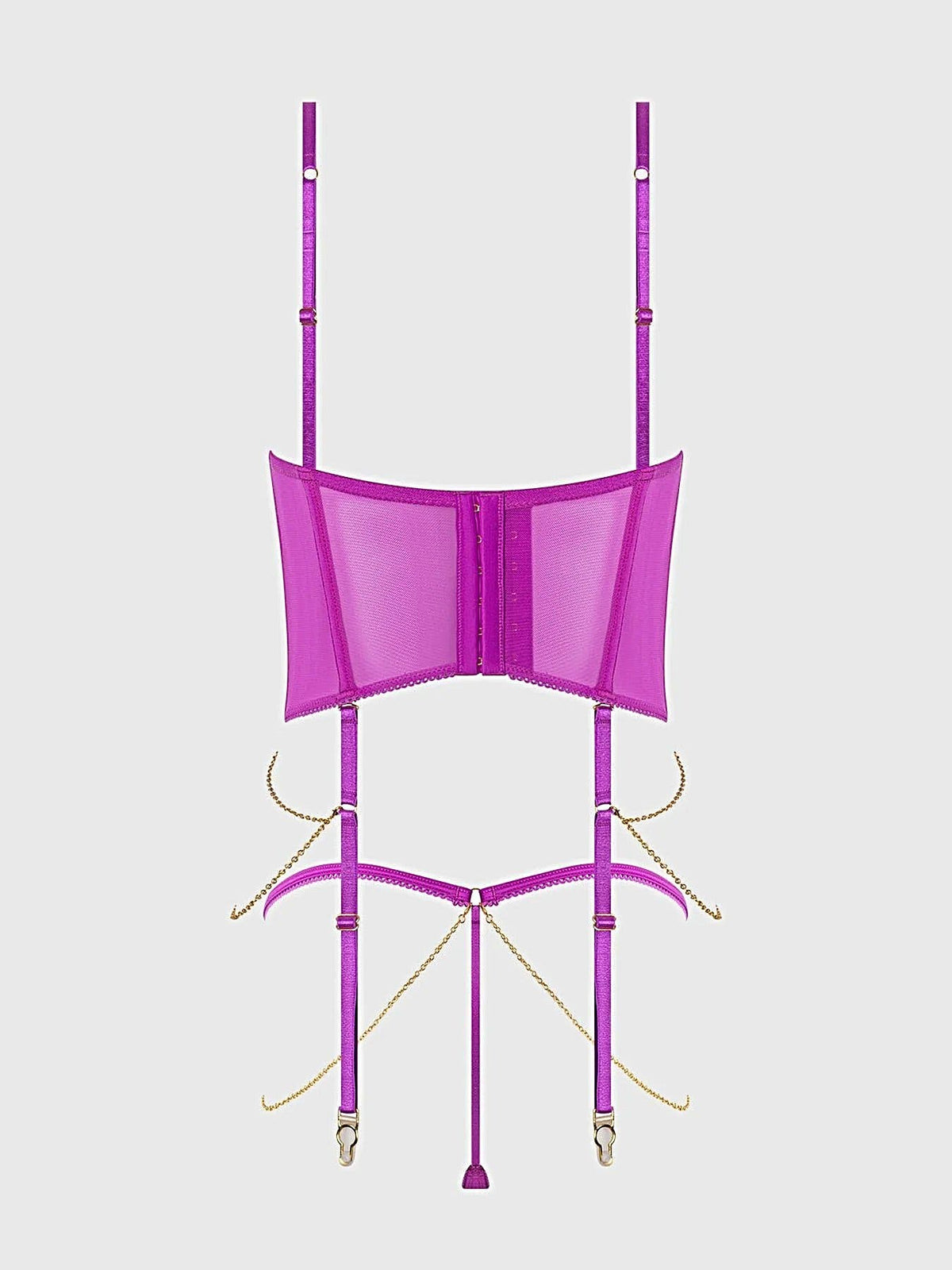REANNA LACE & CHAIN BUSTIER & G-STRING SET -
