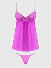 REANNA LACE & CHAIN BABYDOLL & G-STRING SET -