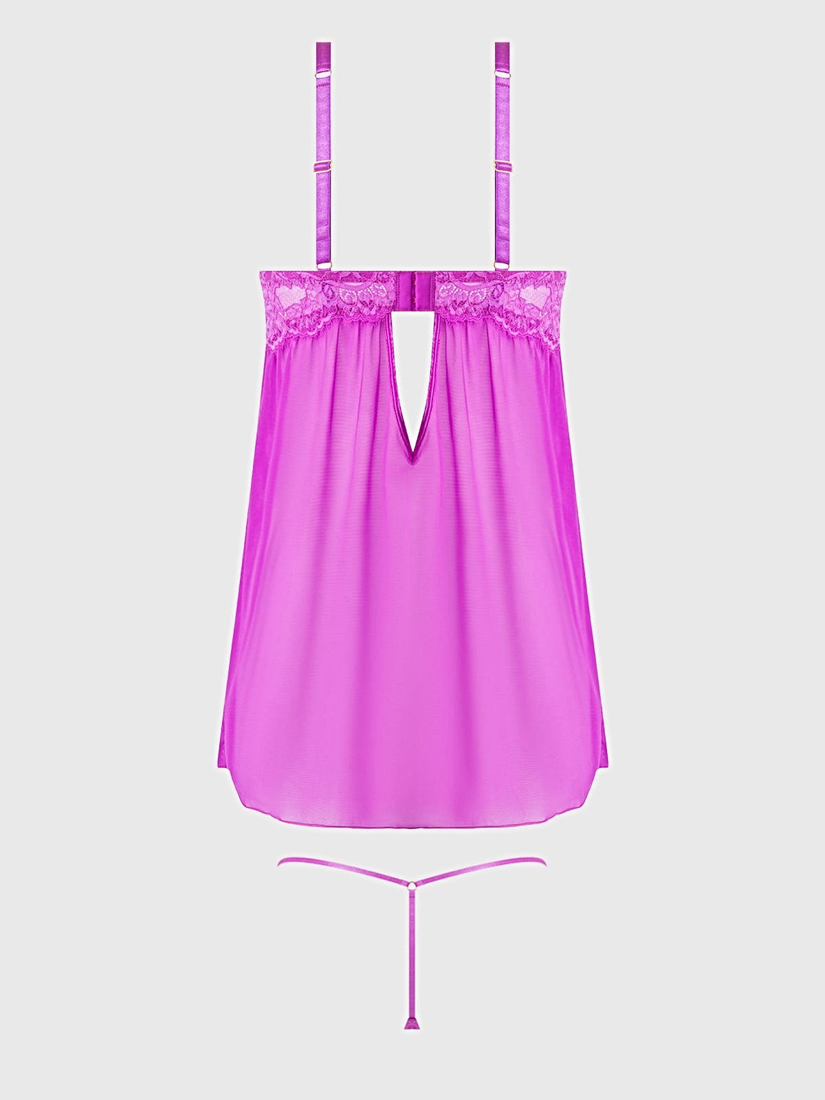 REANNA LACE & CHAIN BABYDOLL & G-STRING SET -