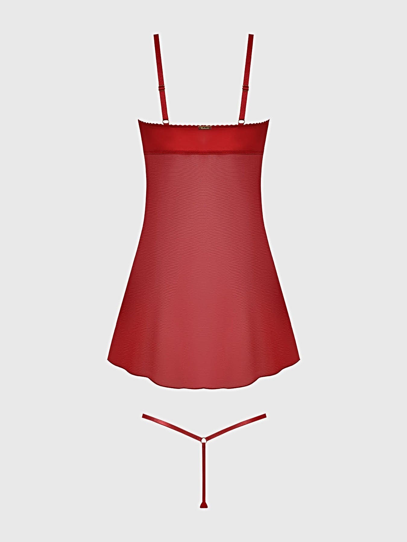 ANGELINA LIPS EMBROIDERY BABYDOLL & BOW G-STRING SET -