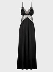 ILENA EMBROIDERED TULLE TRIANGLE TOP LONG GOWN -