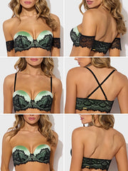 LARA LACE STRAPLESS PUSH UP BRA & TANGA SET -